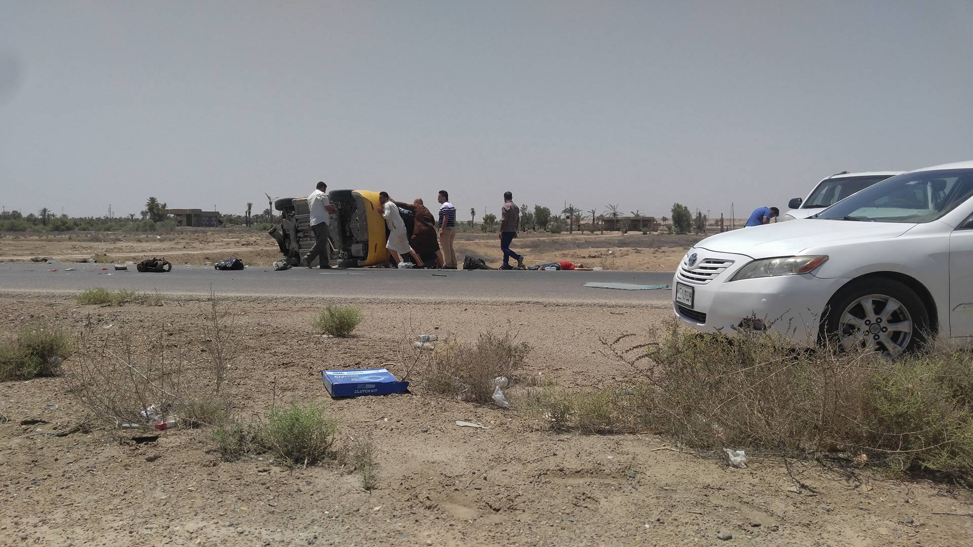 مصرع واصابة أربعة اشخاص في حادث سير غرب الفلوجة
