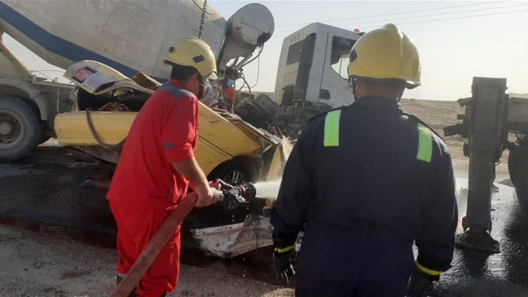 الدفاع المدني يعلن انتشال اربع جثث وانقاذ مواطن من حادث سير في الانبار